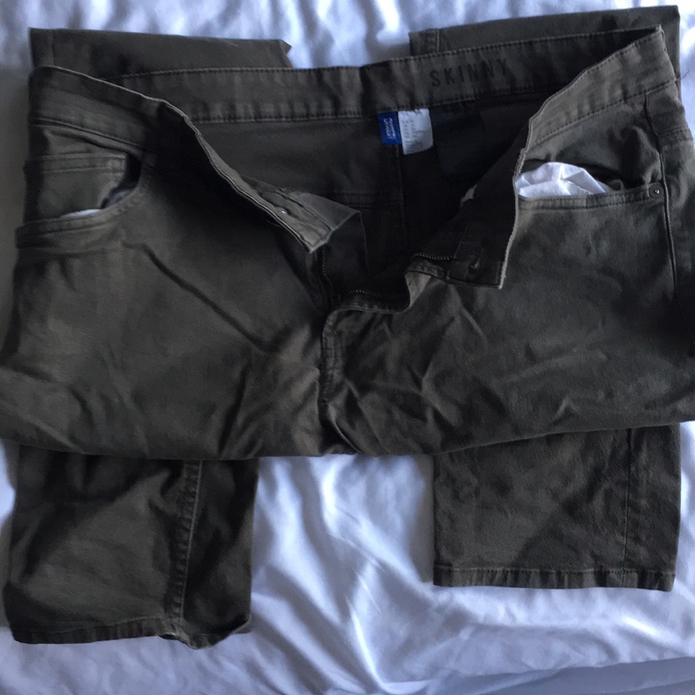 H&M Divided Skinny Jeans DARK GREEN Men’s 34 Waist